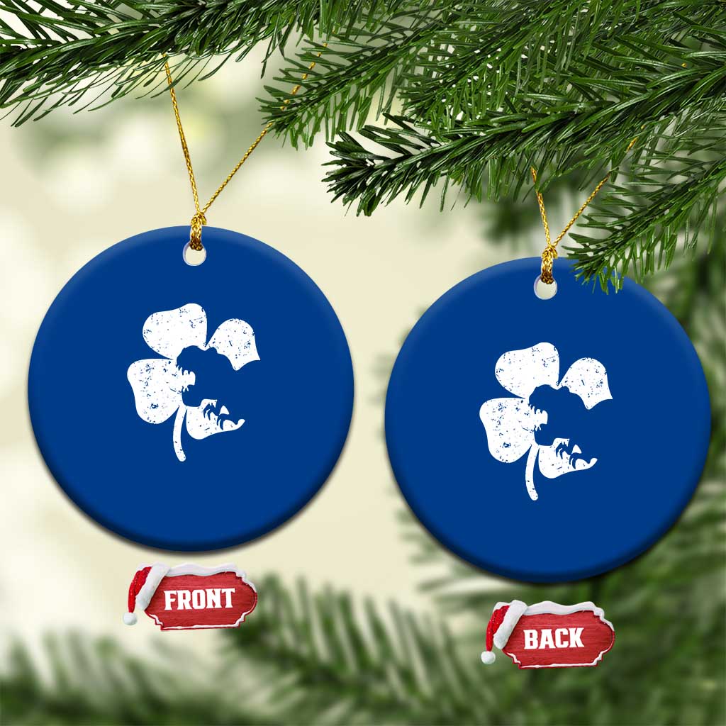 St Patricks Day Dinosaur Rex Ceramic Ornament Dino in Lucky Shamrock TS02 1pc Blue Print Your Wear