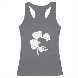 St Patricks Day Dinosaur Rex Racerback Tank Top Dino in Lucky Shamrock TS02 Charcoal Print Your Wear