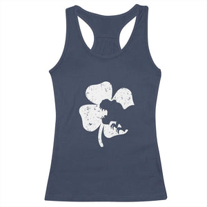 St Patricks Day Dinosaur Rex Racerback Tank Top Dino in Lucky Shamrock TS02 Navy Print Your Wear