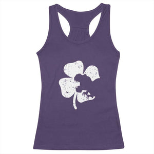 St Patricks Day Dinosaur Rex Racerback Tank Top Dino in Lucky Shamrock TS02 Purple Print Your Wear
