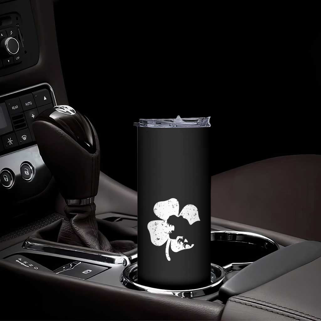 St Patricks Day Dinosaur Rex Skinny Tumbler Dino in Lucky Shamrock TS02 Print Your Wear