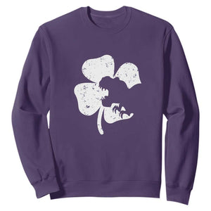 St Patricks Day Dinosaur Rex Sweatshirt Dino in Lucky Shamrock TS02 Purple Print Your Wear