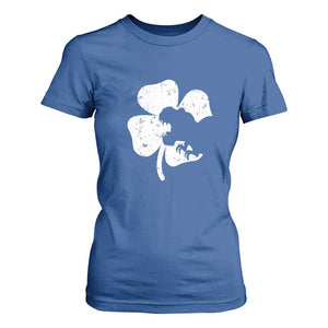 St Patricks Day Dinosaur Rex T Shirt For Women Dino in Lucky Shamrock TS02 Royal Blue Print Your Wear
