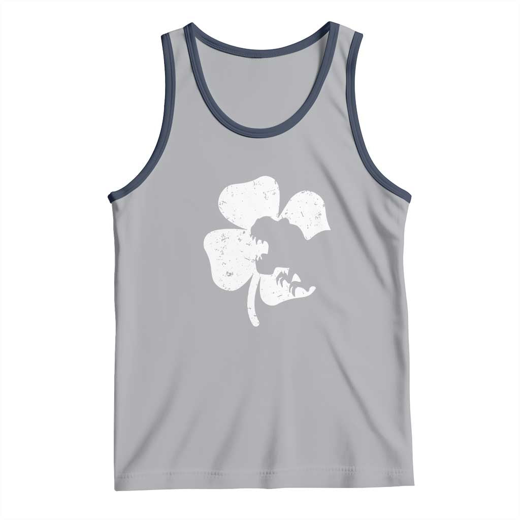 St Patricks Day Dinosaur Rex Tank Top Dino in Lucky Shamrock TS02 Athletic Heather Navy Print Your Wear