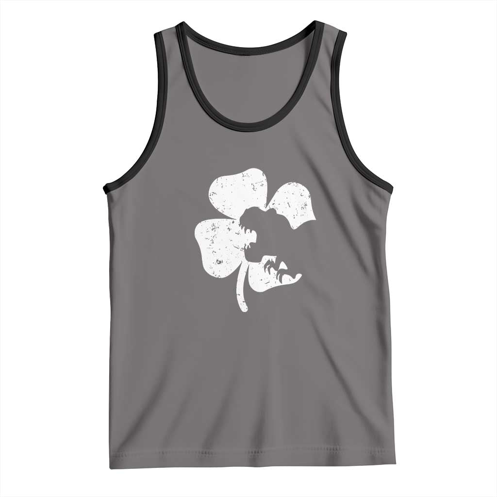 St Patricks Day Dinosaur Rex Tank Top Dino in Lucky Shamrock TS02 Deep Heather Black Print Your Wear