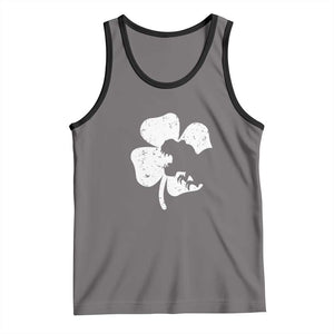 St Patricks Day Dinosaur Rex Tank Top Dino in Lucky Shamrock TS02 Deep Heather Black Print Your Wear