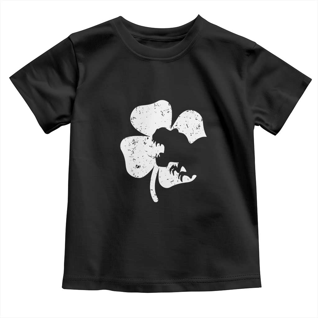 St Patricks Day Dinosaur Rex Toddler T Shirt Dino in Lucky Shamrock TS02 Black Print Your Wear