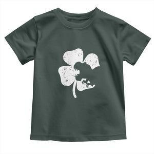 St Patricks Day Dinosaur Rex Toddler T Shirt Dino in Lucky Shamrock TS02 Dark Forest Green Print Your Wear