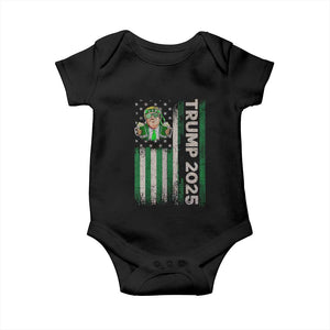 Funny St Patrick's Day Trump 2025 Baby Onesie Beer Drinking Day American Flag Vintage TS02 Black Print Your Wear