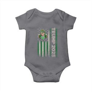 Funny St Patrick's Day Trump 2025 Baby Onesie Beer Drinking Day American Flag Vintage TS02 Charcoal Print Your Wear