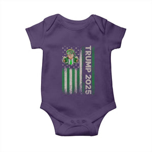 Funny St Patrick's Day Trump 2025 Baby Onesie Beer Drinking Day American Flag Vintage TS02 Purple Print Your Wear
