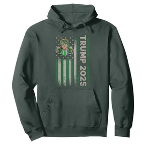 Funny St Patrick's Day Trump 2025 Hoodie Beer Drinking Day American Flag Vintage TS02 Dark Forest Green Print Your Wear