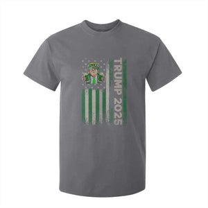 Funny St Patrick's Day Trump 2025 T Shirt For Kid Beer Drinking Day American Flag Vintage TS02 Charcoal Print Your Wear