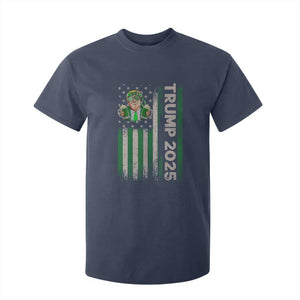 Funny St Patrick's Day Trump 2025 T Shirt For Kid Beer Drinking Day American Flag Vintage TS02 Navy Print Your Wear