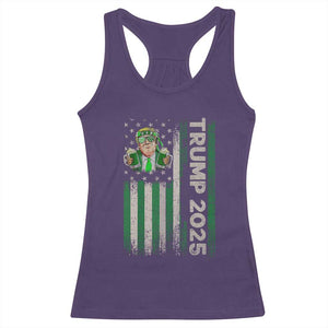 Funny St Patrick's Day Trump 2025 Racerback Tank Top Beer Drinking Day American Flag Vintage TS02 Purple Print Your Wear