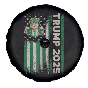 Funny St Patrick's Day Trump 2025 Spare Tire Cover Beer Drinking Day American Flag Vintage TS02 Print Your Wear