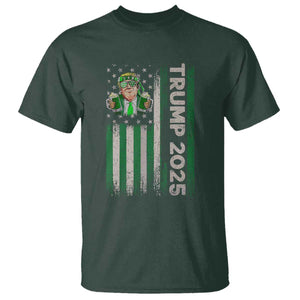 Funny St Patrick's Day Trump 2025 T Shirt Beer Drinking Day American Flag Vintage TS02 Dark Forest Green Print Your Wear