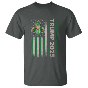 Funny St Patrick's Day Trump 2025 T Shirt Beer Drinking Day American Flag Vintage TS02 Dark Heather Print Your Wear