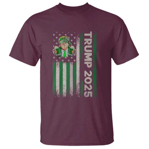 Funny St Patrick's Day Trump 2025 T Shirt Beer Drinking Day American Flag Vintage TS02 Maroon Print Your Wear