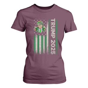 Funny St Patrick's Day Trump 2025 T Shirt For Women Beer Drinking Day American Flag Vintage TS02 Maroon Print Your Wear