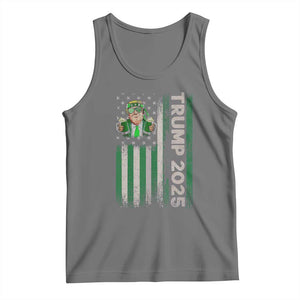 Funny St Patrick's Day Trump 2025 Tank Top Beer Drinking Day American Flag Vintage TS02 Black Heather Print Your Wear
