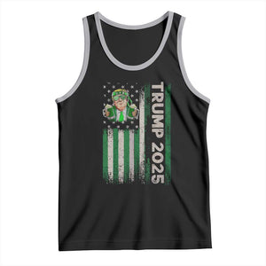 Funny St Patrick's Day Trump 2025 Tank Top Beer Drinking Day American Flag Vintage TS02 Black Athletic Heather Print Your Wear