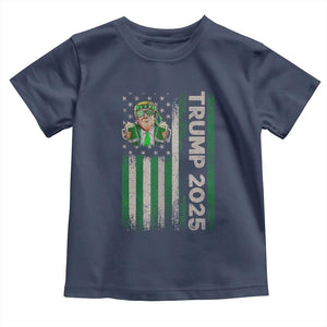Funny St Patrick's Day Trump 2025 Toddler T Shirt Beer Drinking Day American Flag Vintage TS02 Navy Print Your Wear
