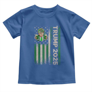 Funny St Patrick's Day Trump 2025 Toddler T Shirt Beer Drinking Day American Flag Vintage TS02 Royal Blue Print Your Wear