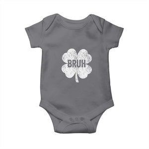 Funny St Patricks Day Bruh Baby Onesie Lucky Shamrock Vintage TS02 Charcoal Print Your Wear