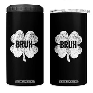 Funny St Patricks Day Bruh 4 in 1 Can Cooler Tumbler Lucky Shamrock Vintage TS02 One Size: 16 oz Black Print Your Wear