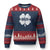 Funny St Patricks Day Bruh Ugly Christmas Sweater Lucky Shamrock Vintage TS02 Navy Red Print Your Wear