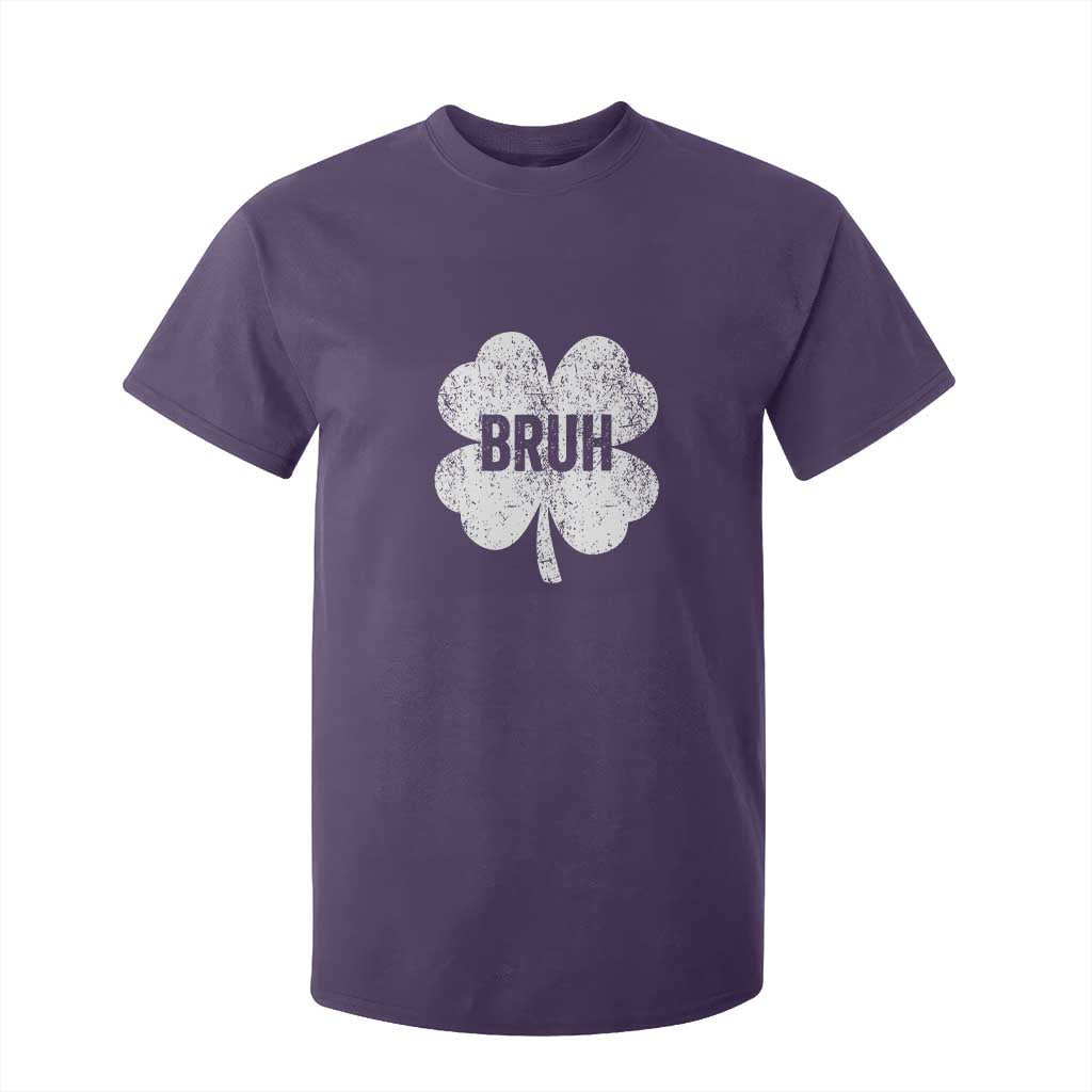 Funny St Patricks Day Bruh T Shirt For Kid Lucky Shamrock Vintage TS02 Purple Print Your Wear