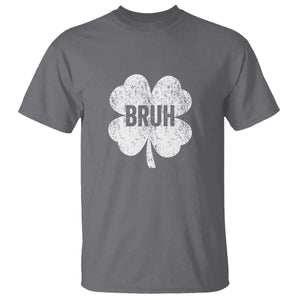 Funny St Patricks Day Bruh T Shirt Lucky Shamrock Vintage TS02 Charcoal Print Your Wear