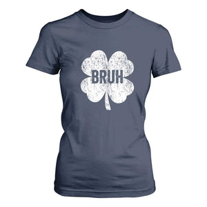 Funny St Patricks Day Bruh T Shirt For Women Lucky Shamrock Vintage TS02 Navy Print Your Wear