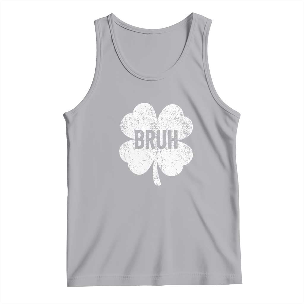 Funny St Patricks Day Bruh Tank Top Lucky Shamrock Vintage TS02 Athletic Heather Print Your Wear