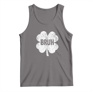Funny St Patricks Day Bruh Tank Top Lucky Shamrock Vintage TS02 Deep Heather Print Your Wear