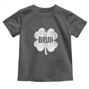Funny St Patricks Day Bruh Toddler T Shirt Lucky Shamrock Vintage TS02 Dark Heather Print Your Wear