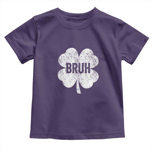 Funny St Patricks Day Bruh Toddler T Shirt Lucky Shamrock Vintage TS02 Purple Print Your Wear