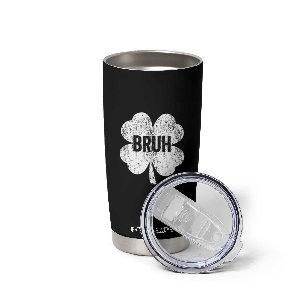 Funny St Patricks Day Bruh Tumbler Cup Lucky Shamrock Vintage TS02 Print Your Wear