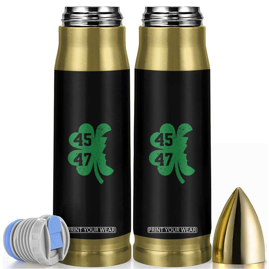 Funny St Patrick's Day Trump 45 47 Bullet Tumbler US President Lucky Shamrock TS02 Black Print Your Wear