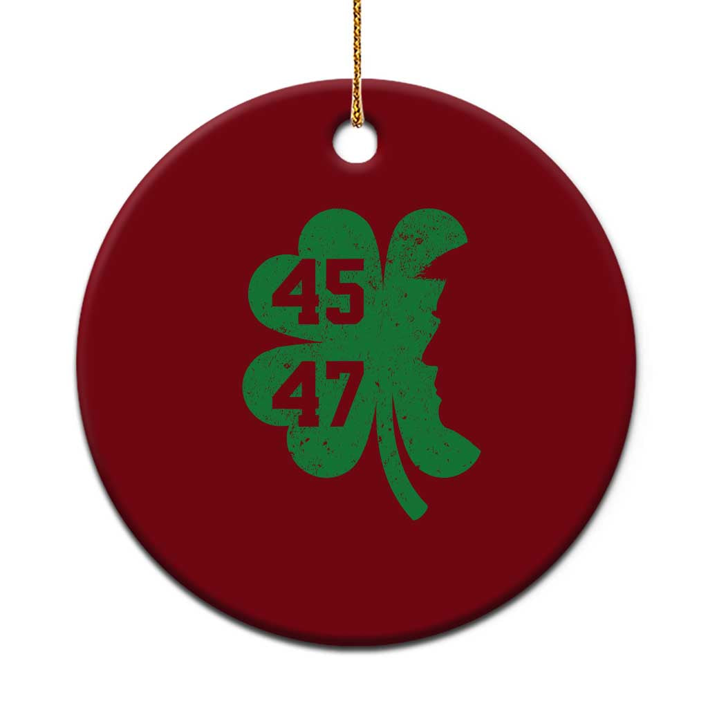 Funny St Patrick's Day Trump 45 47 Ceramic Ornament US President Lucky Shamrock TS02 1pc Red Print Your Wear