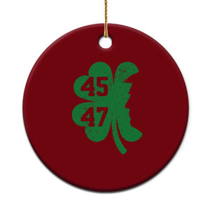 Funny St Patrick's Day Trump 45 47 Ceramic Ornament US President Lucky Shamrock TS02 1pc Red Print Your Wear