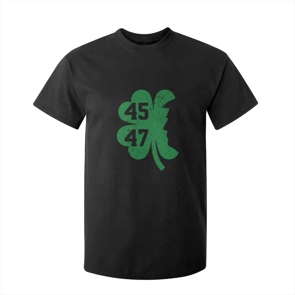 Funny St Patrick's Day Trump 45 47 T Shirt For Kid US President Lucky Shamrock TS02 Black Print Your Wear