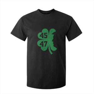 Funny St Patrick's Day Trump 45 47 T Shirt For Kid US President Lucky Shamrock TS02 Black Print Your Wear