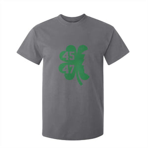 Funny St Patrick's Day Trump 45 47 T Shirt For Kid US President Lucky Shamrock TS02 Charcoal Print Your Wear