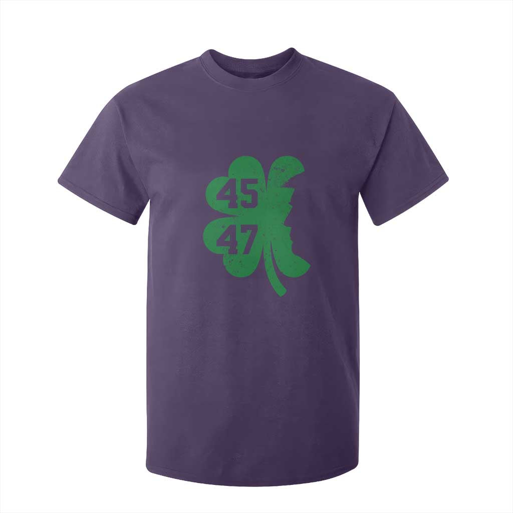 Funny St Patrick's Day Trump 45 47 T Shirt For Kid US President Lucky Shamrock TS02 Purple Print Your Wear