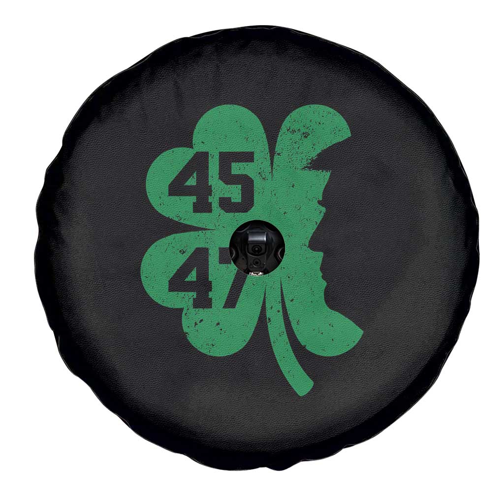 Funny St Patrick's Day Trump 45 47 Spare Tire Cover US President Lucky Shamrock TS02 Print Your Wear