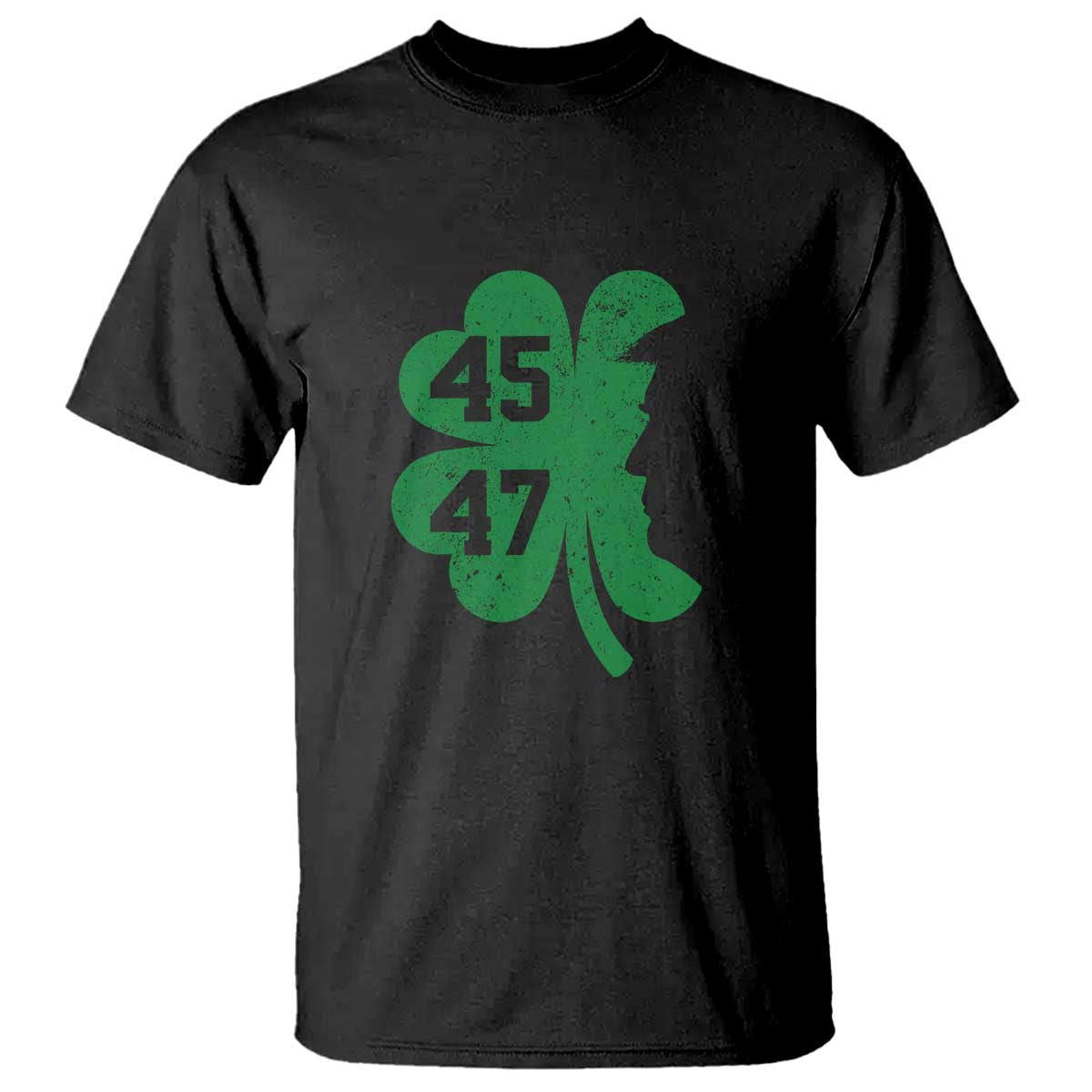 Funny St Patrick's Day Trump 45 47 T Shirt US President Lucky Shamrock TS02 Black Print Your Wear