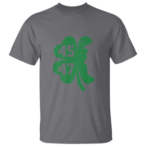 Funny St Patrick's Day Trump 45 47 T Shirt US President Lucky Shamrock TS02 Charcoal Print Your Wear