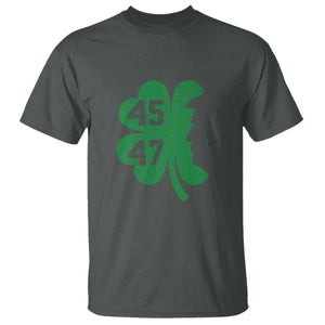Funny St Patrick's Day Trump 45 47 T Shirt US President Lucky Shamrock TS02 Dark Heather Print Your Wear